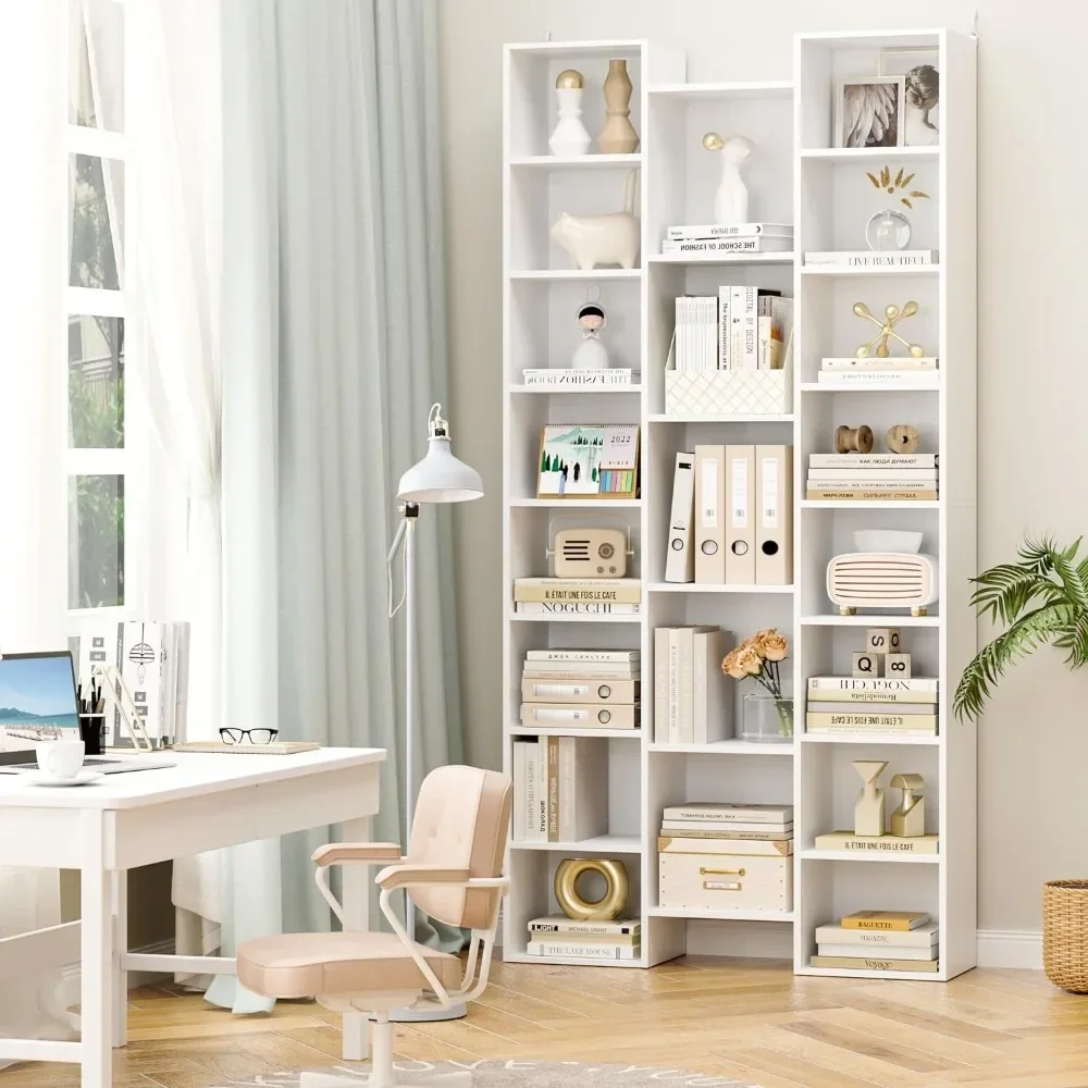 8 Tier Storage Tower Rack, CD DVD Storage Rack with Adjustable Shelves, Bookshelf Storage Organizer Shelf for Home Office - Image 2