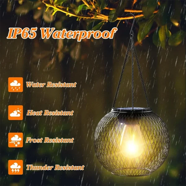 Solar Lantern Outdoor, Ortiny Upgraded Solar Lights for Outside Decorative Outdoor Hanging Lights Waterproof Solar Lanterns - Image 3